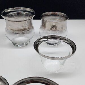 MCM Dorothy Thorp Silver Fade Shrimp Seafood Chiller Set of 4 VTG 4.5"
